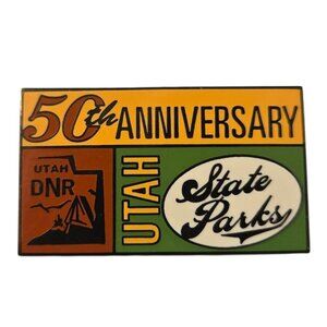 Utah State Parks 50th Anniversary Enamel Lapel Pin UT Travel Souvenir